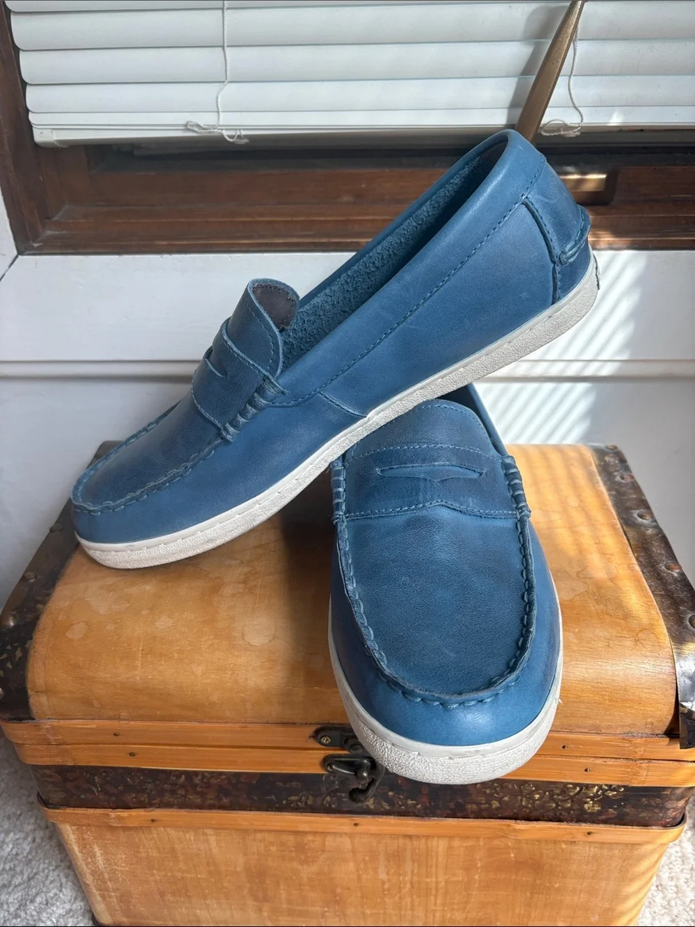 Cole Haan Blue Casual Slip-On Penny Loafers